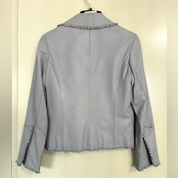 Pamela McCoy Lavender Leather Jacket w/ Knotted Detail | Womens XS - Picture 3 of 9